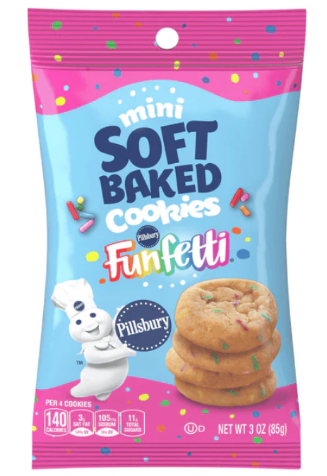 3 units x Bundle - Pillsbury Soft Baked Mini Cookies - FUNFETTI 3oz (85g)