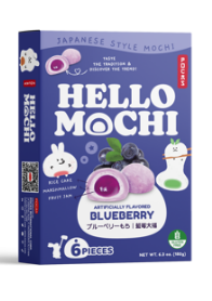 (S6-14) Box -  POCAS HELLO MOCHI - BLUEBERRY (6PIECES) - 6.3oz (179g) x 12 Units