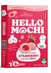 (S6-06) Bundle - China - POCAS HELLO MOCHI - STRAWBERRY (6PIECES) - 6.3oz (179g) x 4 Units