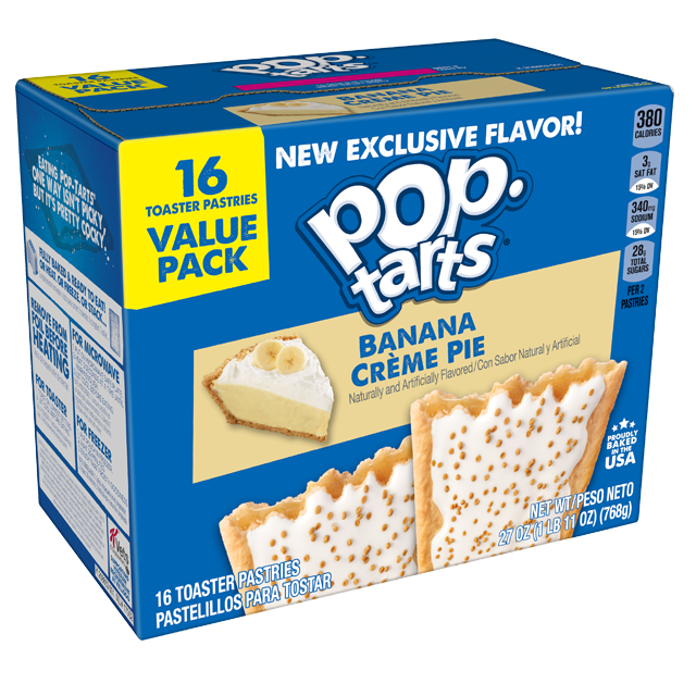 Cool - Pop Tarts - Banana Creme Pie (16 Toasters) 27oz (768g) x 1 Box (Boxes with minor damage due to shipping)