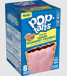 (S2-07) Us - Pop Tarts - Lemon Blueberry Crumble (8 Toasters) 13.5oz (384g) x 1 Box (Boxes with minor damage due to shipping)