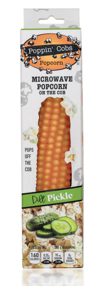 (S6-14) Poppin Cobs Microwave Popcorn - Dill Pickle x 8 Units