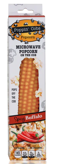 (S6-14) Poppin Cobs Microwave Popcorn - Spicy Buffalo x 8 Units