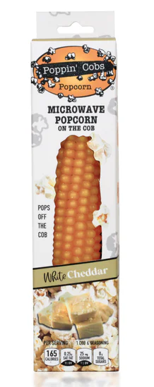 (S6-14) Poppin Cobs Microwave Popcorn - White Cheddar x 8 Units