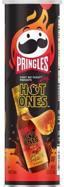 (S7-01) US -  Case - Chips - Pringles - HOT ONES - Calientes Rojo 5.5oz (156g) x 14 units