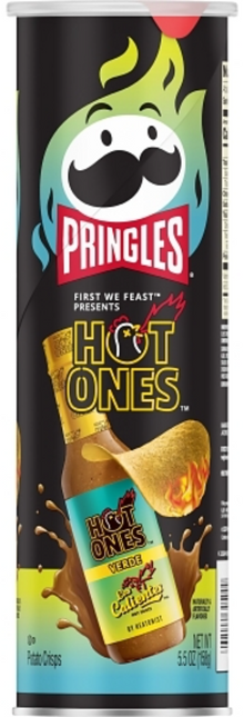 (S7-01) US - Case - Chips - Pringles - HOT ONES - Calientes Verdes 5.5oz (156g) x 14 units