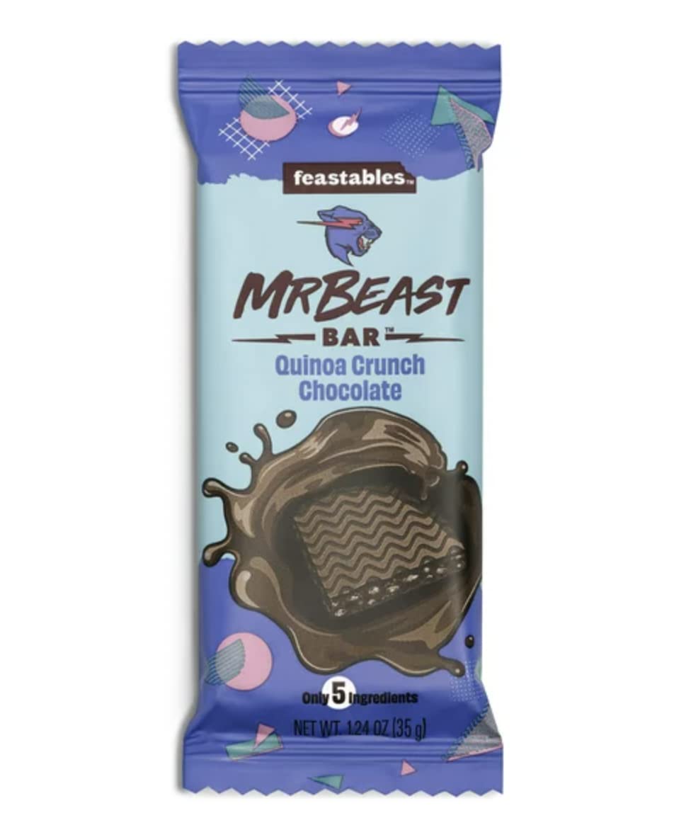 Feastables MrBeast Bar - Quinoa Crunch 1.24oz (35g) x 21 units (Display Box may be broken, Individual Bars may break during Shipping)