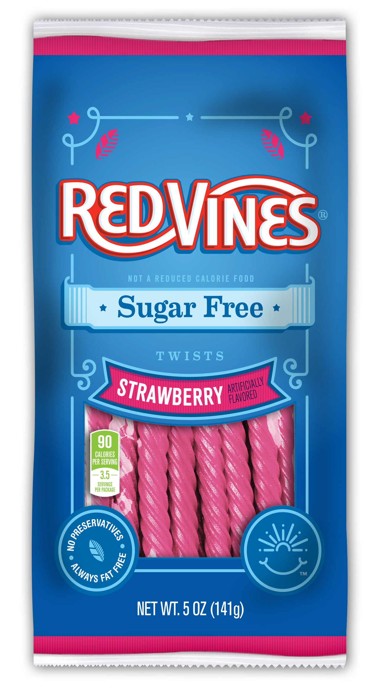 (S7-07) US - Sugar Free - Red Vines Strawberry Twists Peg Bag  5oz (142g) 12 units