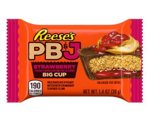 Bundle - 4 Units x Reese's LE PB&J Strawberry Big Cup STANDARD Bar 1.4oz (40g)