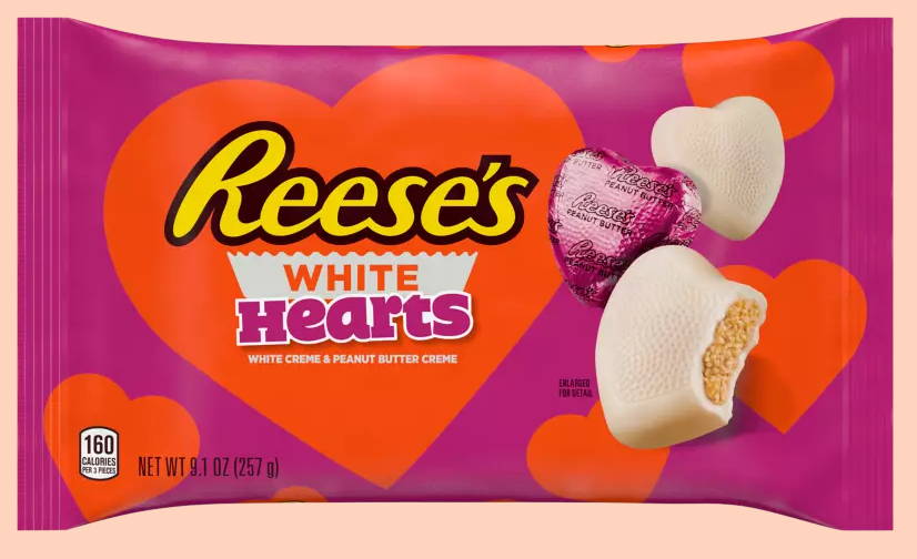 Val - Single - Reese Peanut Butter - White Hearts Bag 9.1oz x 1 unit