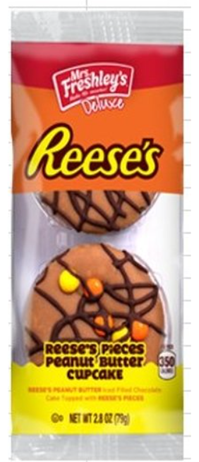 (S2-07) Us - SINGLE - Mrs Freshley - Reeses Chocolate Cupcakes 4.5 Oz (127g) 2-PK X 6 BAGS x 1 Box