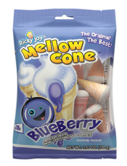 (S6-03) Ricky Joy - Blueberry Marshmallow Cone 3.53oz (100g) x 18 Units