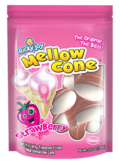 (S6-03) Ricky Joy - Strawberry Marshmallow Cone 3.53oz (100g) x 18 Units