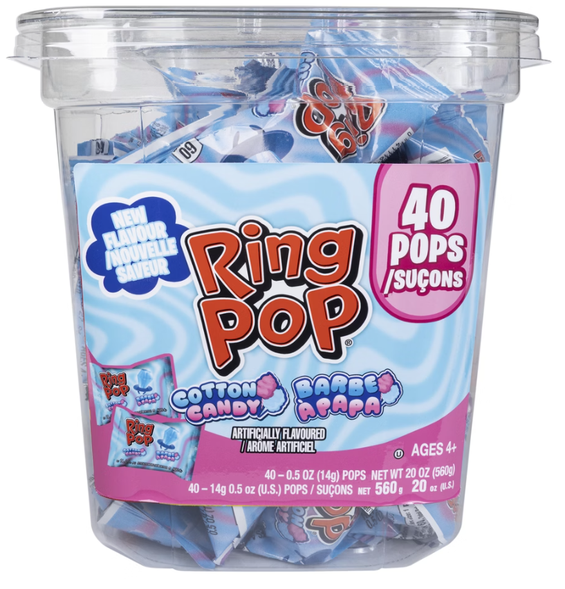 (S1-06) Topps Ring Pop Cotton Candy Tub - 14g x 40 units