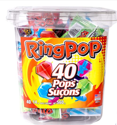 (S1-06) Topps Ring Pop Assorted TUB - 14G X  40 units