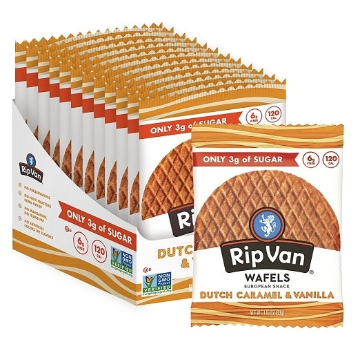 (S2-03) Canada - Rip Van - Low Sugar - Dutch Caramel and Vanilla Wafels 1.16oz (33g) x 12 Units
