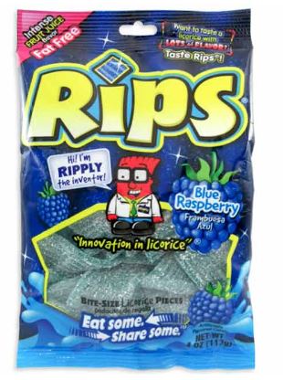 (S6-06) Thailand - Rips Bite-Size Peg Bag - Blue Raspberry 4oz(113g) x 12 Units