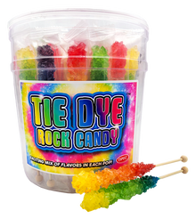 (S1-03) CHINA-  Espeez - Rock Candy On A Stick Jar (Wrapped) - Tie Dye - 22G X 36 Units (Every Tub may have different assortment of Colour)