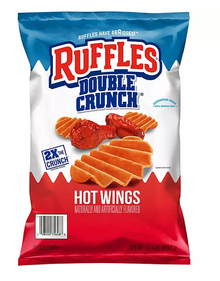 (S1-02) SINGLE - Chips - Ruffles Double Crunch - Hot Wings Potato Chips 13.75oz (398.8g) x 1 unit