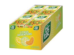 (S1 - 01) Box - Canada - Tic Tac Citrus Adventure Mints 1.7oz(49g) x 12 Units - SugarMarket.ca