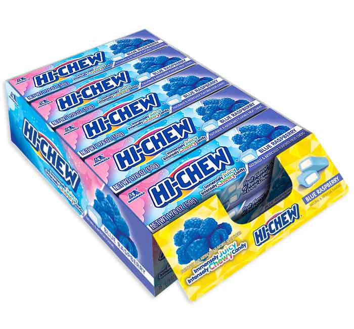 (S1 - 01) Box - TAIWAN - Hi - Chew BLUE RASPBERRY 1.76oz (50g) x 15 units - SugarMarket.ca