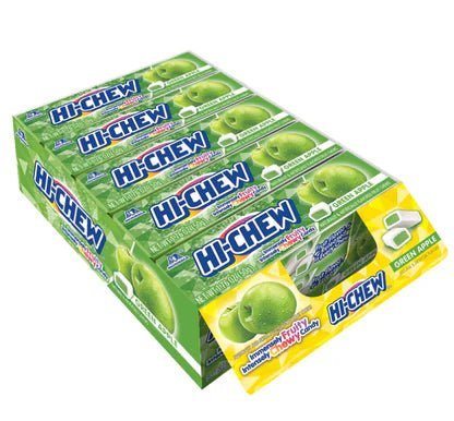 (S1 - 01) Box - TAIWAN - Hi - Chew GREEN APPLE 1.76oz (50g) x 15 units - SugarMarket.ca