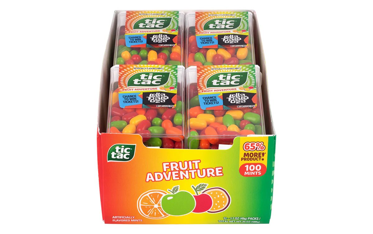 (S1 - 01) Box - Tic Tac - Fruit Adventure Mints 1.7oz(49g) x 12 Units - SugarMarket.ca