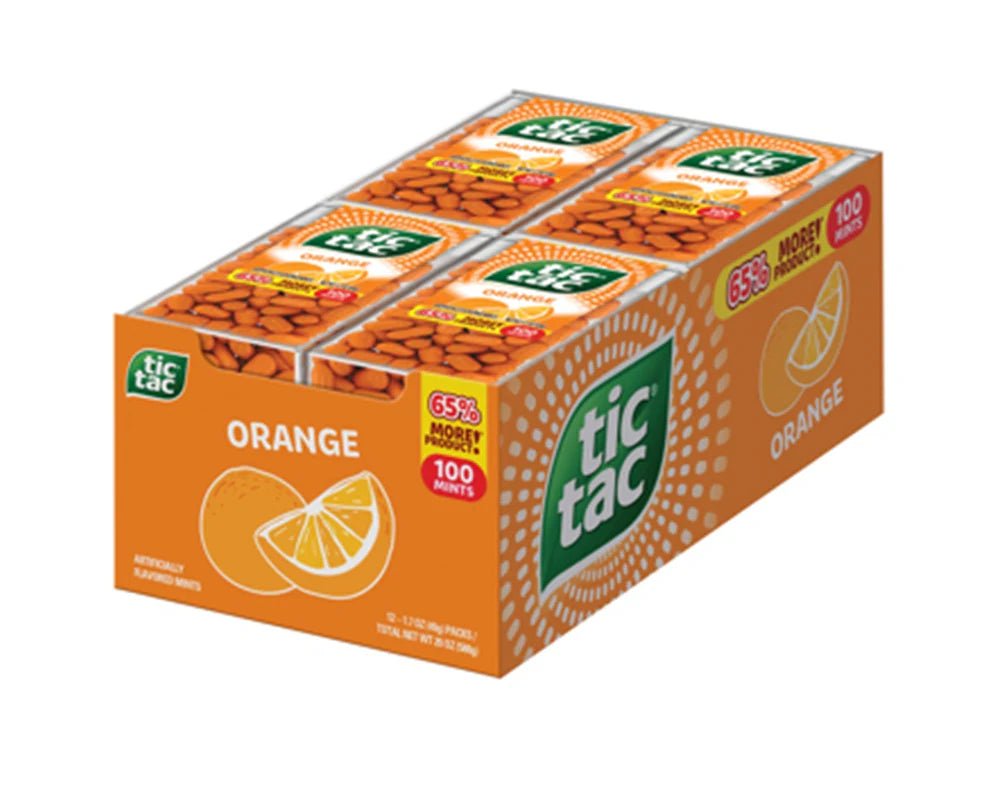 (S1 - 01) Box - Tic Tac - Orange 1.7oz(49g) x 12 Units - SugarMarket.ca