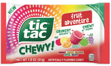 (S1 - 01) Mexico - Tic Tac Chewy - FRUIT ADVENTURE 1.8 oz (51g) x 1 Unit - SugarMarket.ca