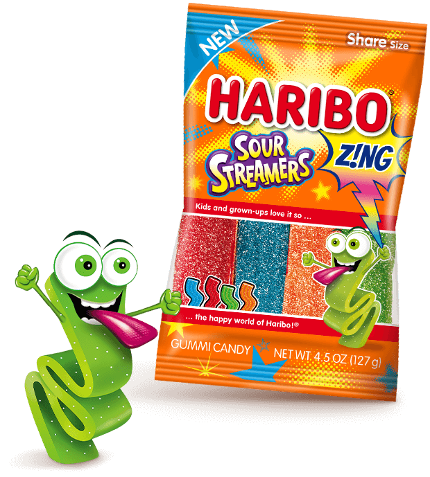 (S1 - 01) Spain - Haribo Zing Sour Streamers 4.5oz (127g) x 1 unit - SugarMarket.ca