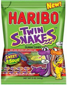 (S1 - 01) US - Haribo Twin Snakes 5oz (142g) x 1 Unit - SugarMarket.ca
