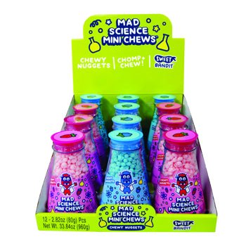 (S1 - 02) Box - CHINA - Kidsmania Mad Science Mini Chews 2.82 oz (80g) x 12 units - SugarMarket.ca