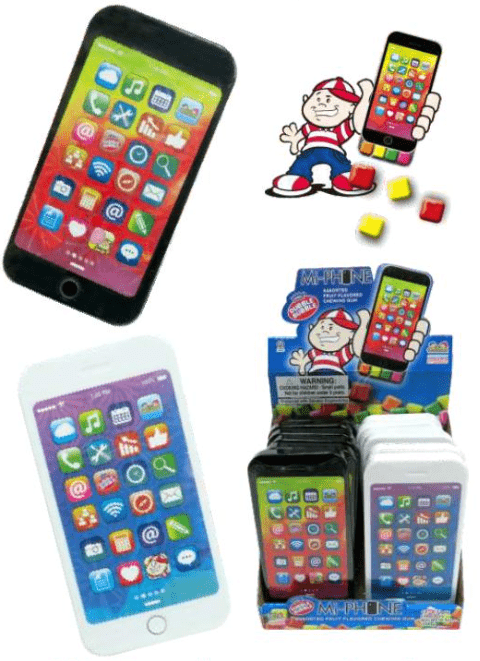 (S1 - 02) Box - CHINA - Kidsmania - Mi - PHONE Dubble Bubble Gum x 12 units - SugarMarket.ca