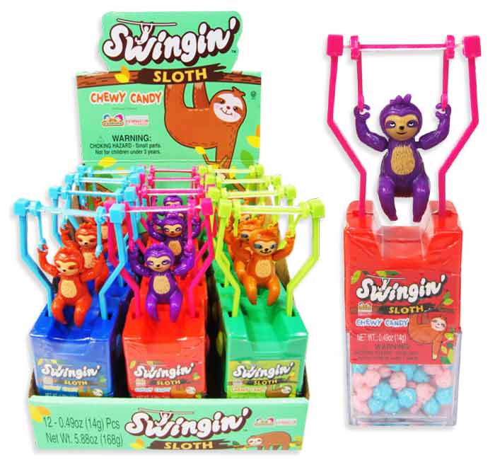 (S1 - 02) Box - CHINA - KIDSMANIA SWINGIN SLOTH 0.49OZ X 12 UNITS - SugarMarket.ca
