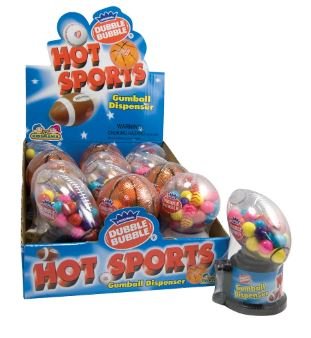 (S1 - 02) Box - Kidsmania Hot Sports Gumball Dispenser Machine x 12 units - SugarMarket.ca