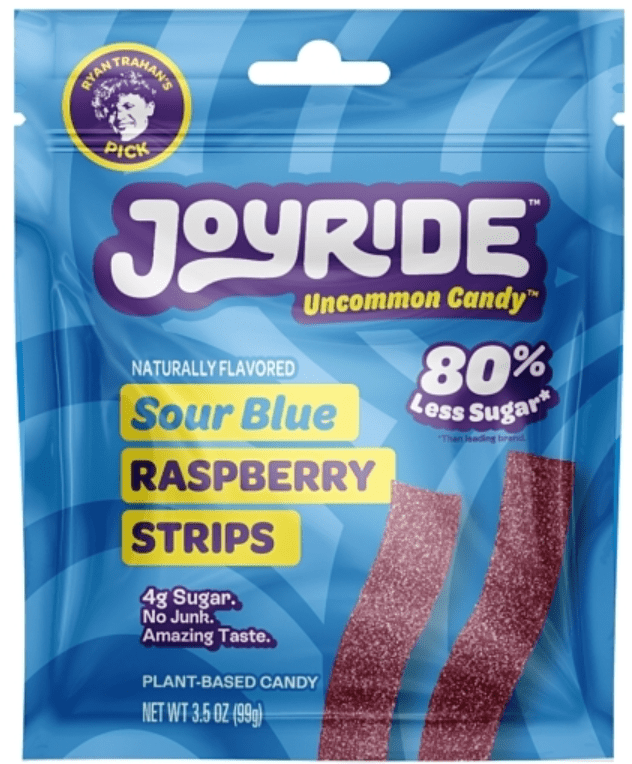 (S1 - 02) Box - Mexico - Joyride - Blue Raspberry Strips - Sour 3.5oz (99g) x 10 pouches - SugarMarket.ca