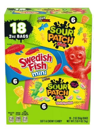 (S1 - 02) Box - Turkey - Sour Patch and Swedish Fish Red Variety Box - 2oz(57g) x 18 Units - SugarMarket.ca