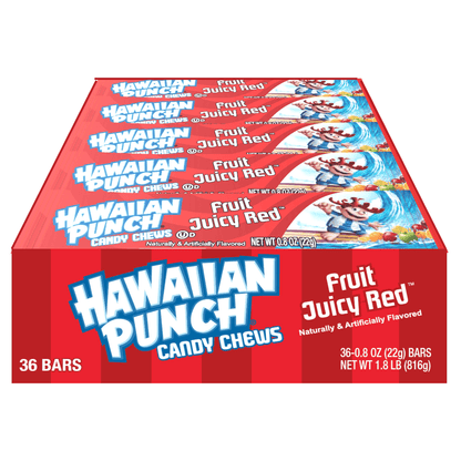 (S1 - 02) Box - US - ADAMS & BROOKS Hawaiian Punch Chews Bar - Fruit Juicy Red 0.8OZ (23G) X 36 UNITS - SugarMarket.ca