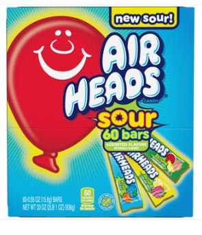 (S1 - 02) Box - US - Airheads SOURS Variety Assorted - 0.55oz(15.6g) x 60 Units - SugarMarket.ca