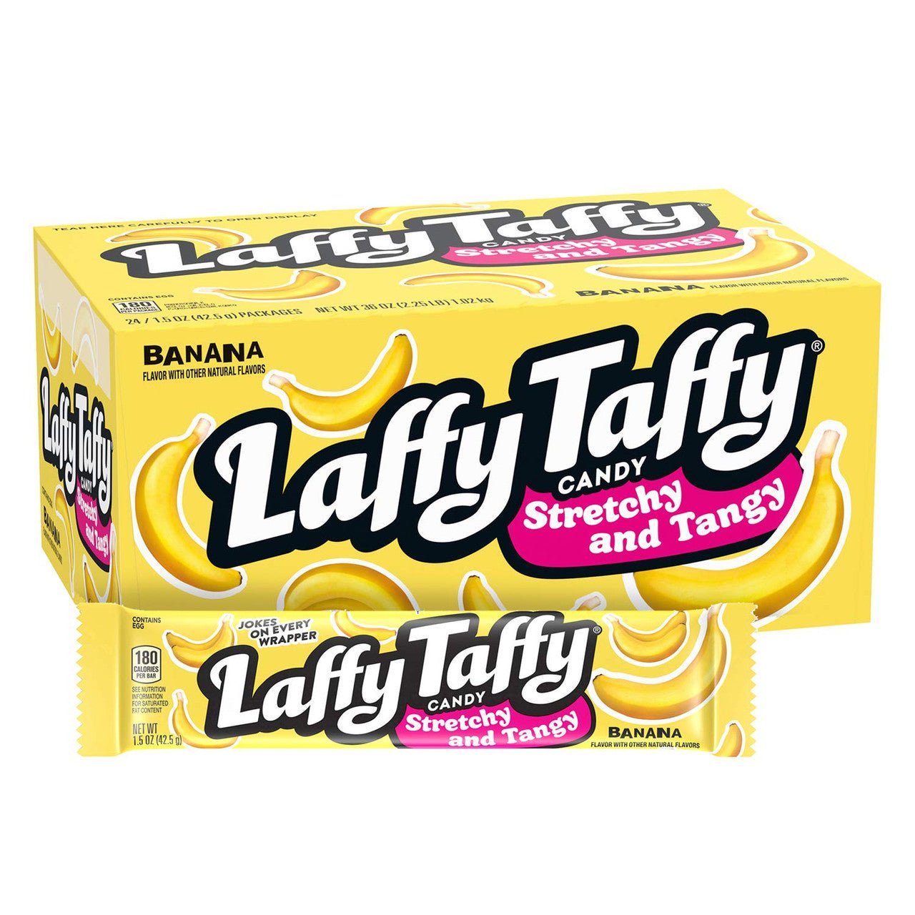 (S1 - 02) Box - Us - Laffy Taffy Banana 24 units - SugarMarket.ca
