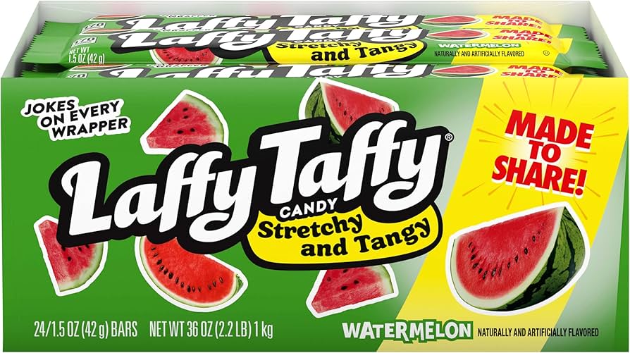 (S1 - 02) Box - Us - Wonka Laffy Taffy Watermelon 24 units - SugarMarket.ca