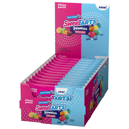 (S1 - 02) Box - US - Wonka Sweetarts Gummies Fruity Splitz - Share Size 3oz (85g) x 12 Units - SugarMarket.ca