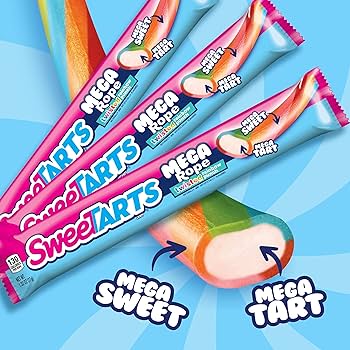 (S1 - 02) Box - US - Wonka Sweetarts Mega Filled Rope 1.32oz (37g) x 24 units - SugarMarket.ca