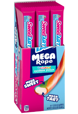 (S1 - 02) Box - US - Wonka Sweetarts Mega Filled Rope 1.32oz (37g) x 24 units - SugarMarket.ca