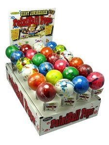 (S1 - 03) Box - CHINA - Espeez Paintball Pops Giant Jawbreakers Display 2.3ozx24 ct - SugarMarket.ca