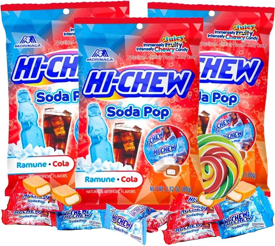 (S1 - 03) Box - CHINA - Hi - Chew Bag Soda Pop 2.82oz x 6 units - SugarMarket.ca