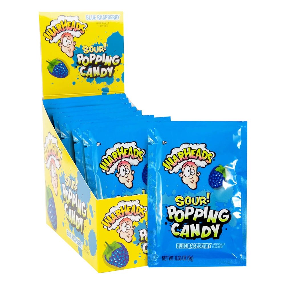 (S1 - 03) Box - CHINA - Warheads - Pop Candy Pouch - SOUR Blue Rasp 0.33oz (9g) x 20 units - SugarMarket.ca