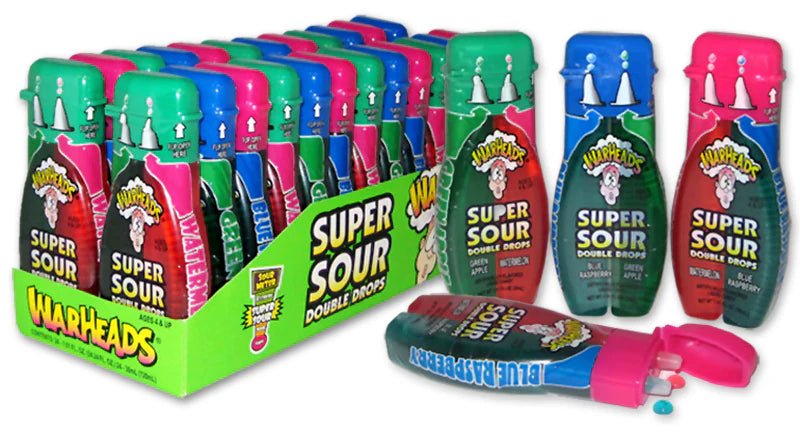 (S1 - 03) Box - US - Warheads Double Drops Liquid 24ct - SugarMarket.ca