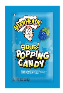 (S1 - 03) CHINA - Warheads - Pop Candy Pouch - SOUR Blue Rasp 0.33oz (9g) x 1 unit - SugarMarket.ca