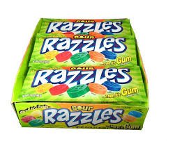 (S1 - 04) Box - Canada - Razzles Sour Pouch 24 units - SugarMarket.ca